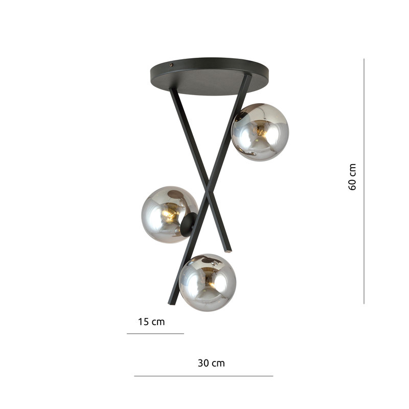 Adrial 3 - Light Unique/Statement Chandelier, Graphite