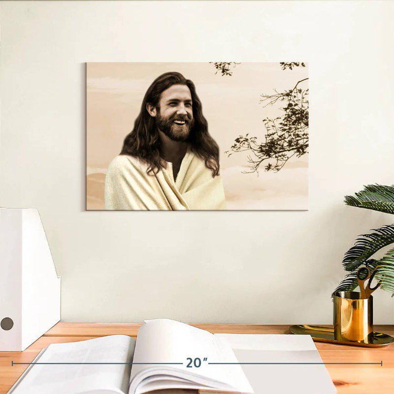 Leisha Jésus riant, H 8 po x l 12 po