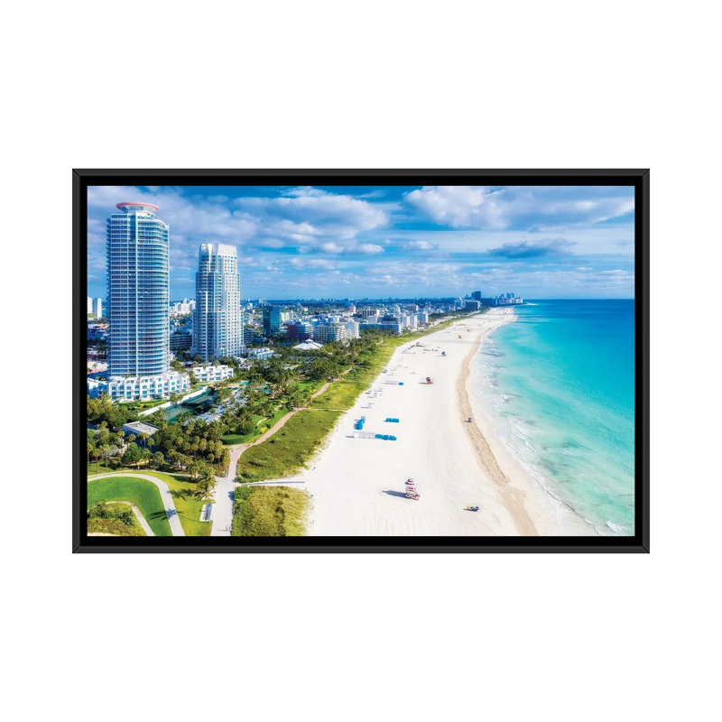 Miami Beach Florida by Susanne Kremer - Print on Canvas, Black Floater Frame, 101.6 cm H x 66.04 cm W