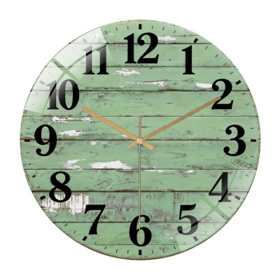 Horloge murale 12 po ronde en verre trempé avec mouvement à quartz silencieux