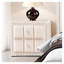 Ensemble de chambre à coucher grand lit 3 pièces avec tête de lit à DEL, 2 tables de chevet, cadre de lit tapissier beige