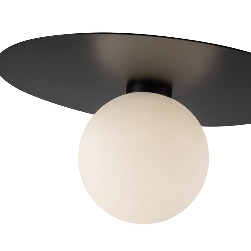 Elixir 10-In Flush Mount, Black/White, 7.38" H x 14.1" W x 14.1" W, Black
