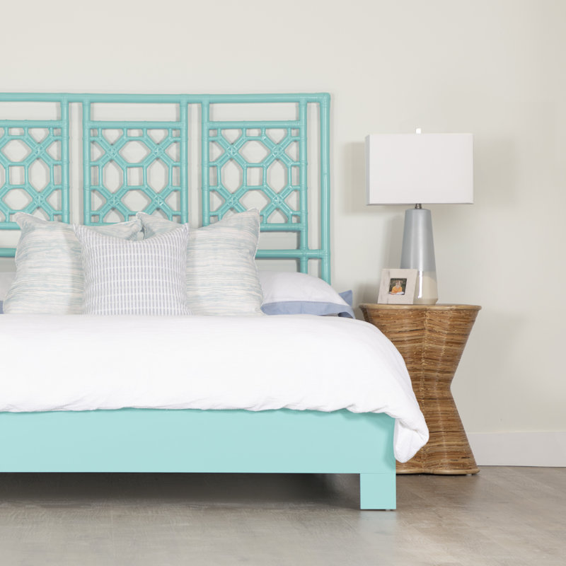 Lattice Back Standard Bed, King, Turquoise
