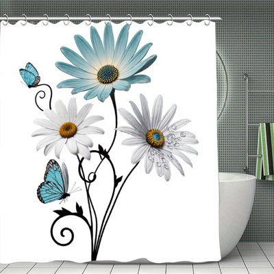 Rideau de bain Daisy & Turquoise