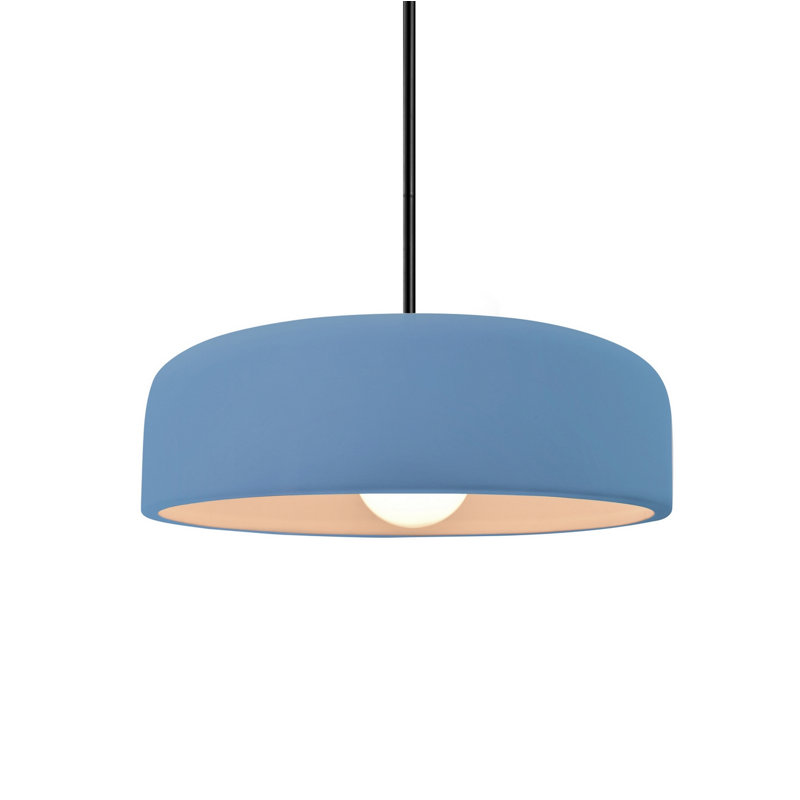 Radiance - luminaire suspendu 1 lumière Spire - bleu ciel - noir mat - l 10 po x H 3,75 po - ampoule remplaçable - tige rigide