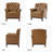 Dilane Traditional Genuine Leather Armchair with Solid Wood Legs-98154863