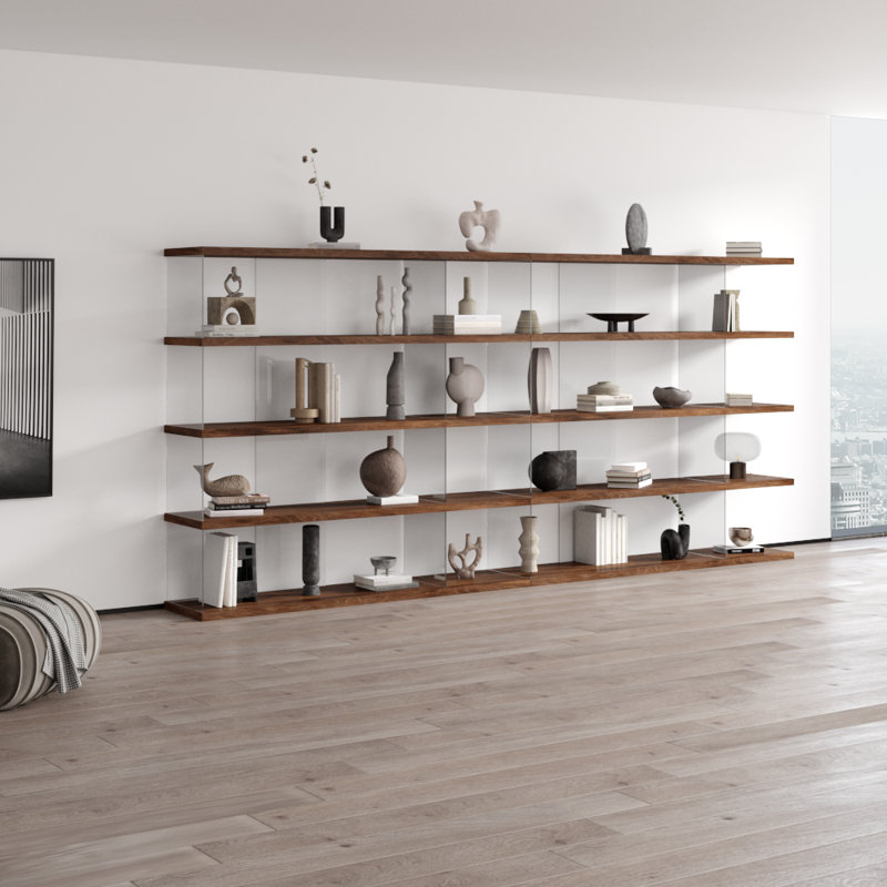Matana 141.8" Bookcase with Matte Finish, Walnut