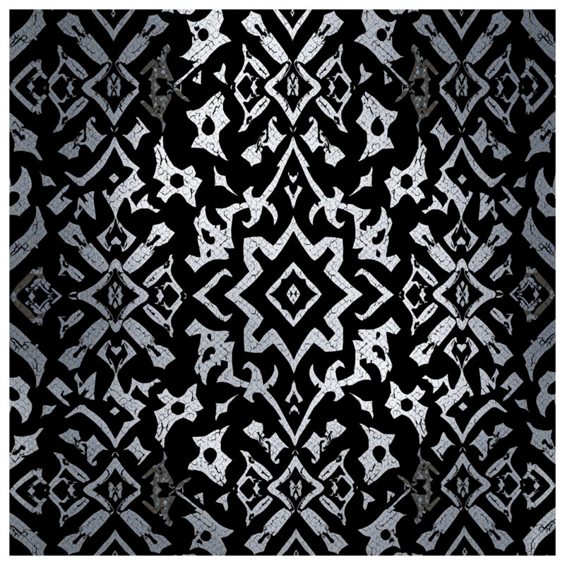 Couvertures noires à motif damassé, L 50 po x H 60 po