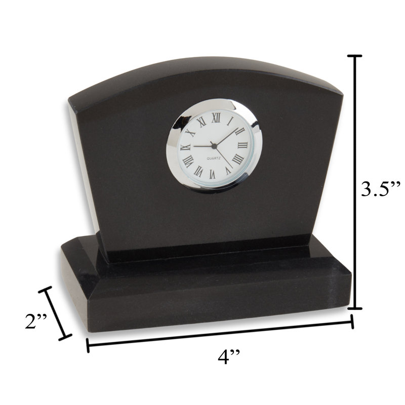 Horloge de table analogique à quartz, Noir / argent