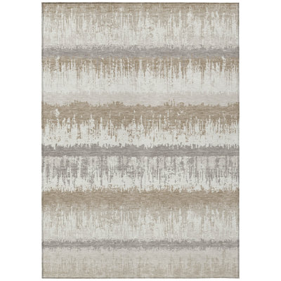 Nyelle Ivory Washable Indoor-Outdoor Rug - 