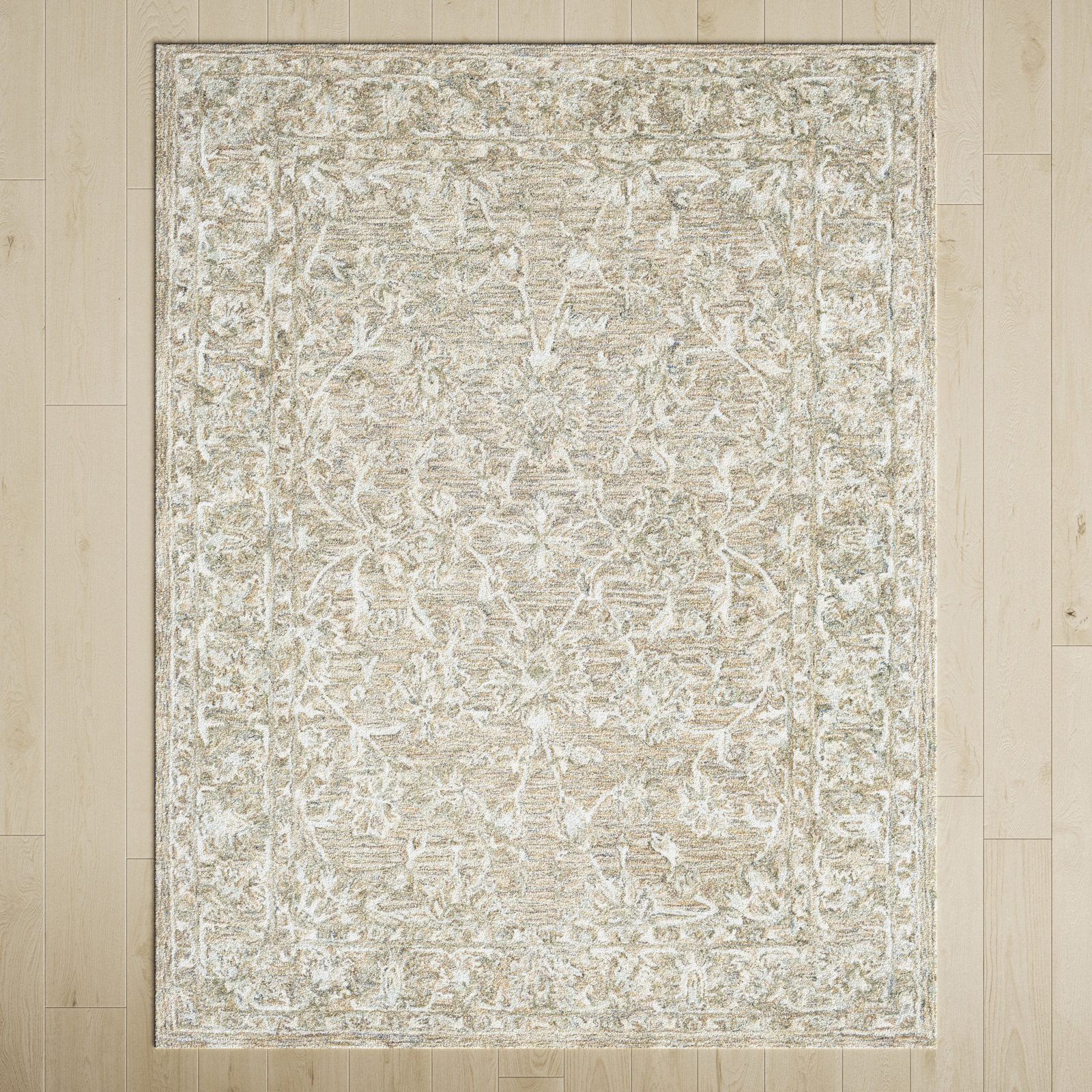 Cait Handmade Tan Rug, Rectangle 5' x 7'6"