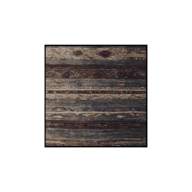 Tapis noir soyeux et moelleux, Carré 4 pi
