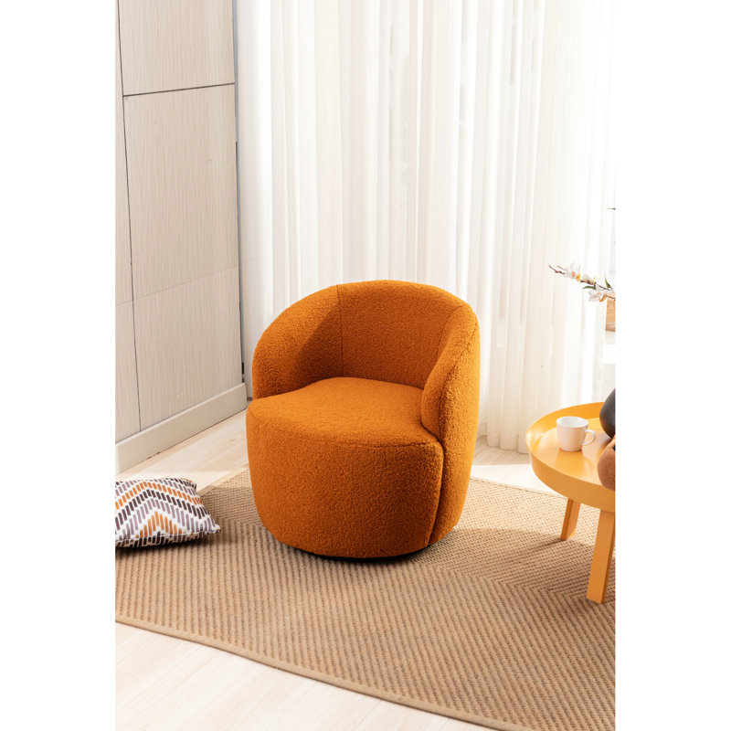 Swivel Accent Chair In Fabric With Black Powder Coating Metal Ring, Foam Filled, Wool Skill Mastery, 26.18 In. Product Depth, Width, Height, 25.99 Lb Enduring Structure Making, Tough