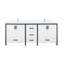 Meuble-lavabo double blanc 72 po X P 22 po D, ensemble de comptoir en quartz blanc et robinet-121773393-121773395