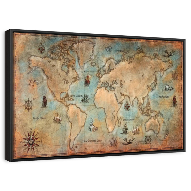 Carte du monde Aliaz, H 29 po x l 43 po