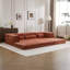 Canapé à compression Mahjong, canapé-lit convertible au sol, canapé modulaire modulaire désossé DIY, aucun assemblage requis, tissu polaire circulaire, surdimensionné à 3 places avec 3 coussins, orange-1394532275-1394532279