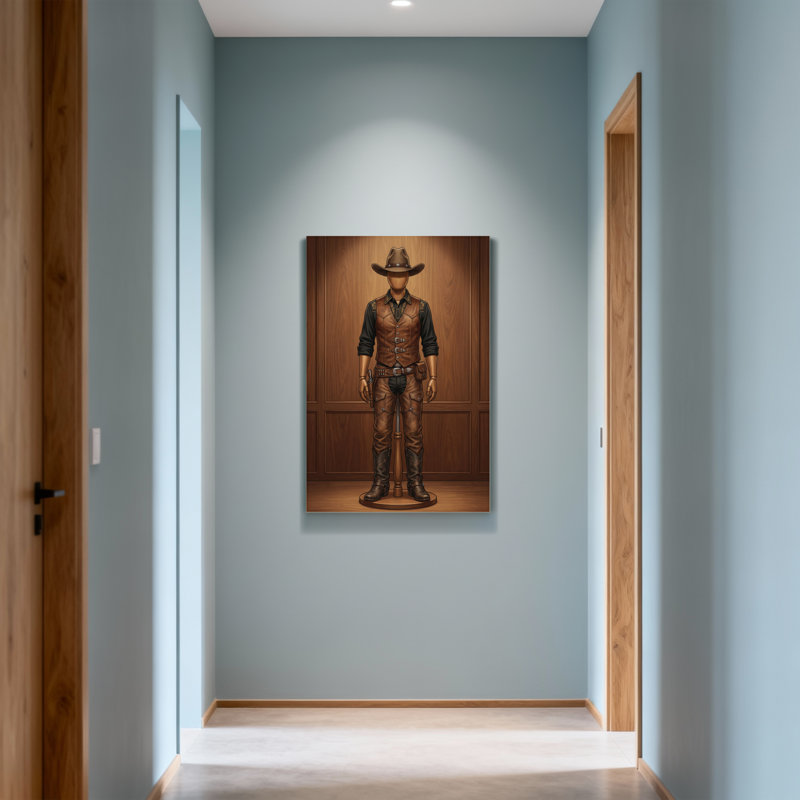 Tenue de cowboy à la mode avec chapeau et bottes, H 24 po x l 16 po
