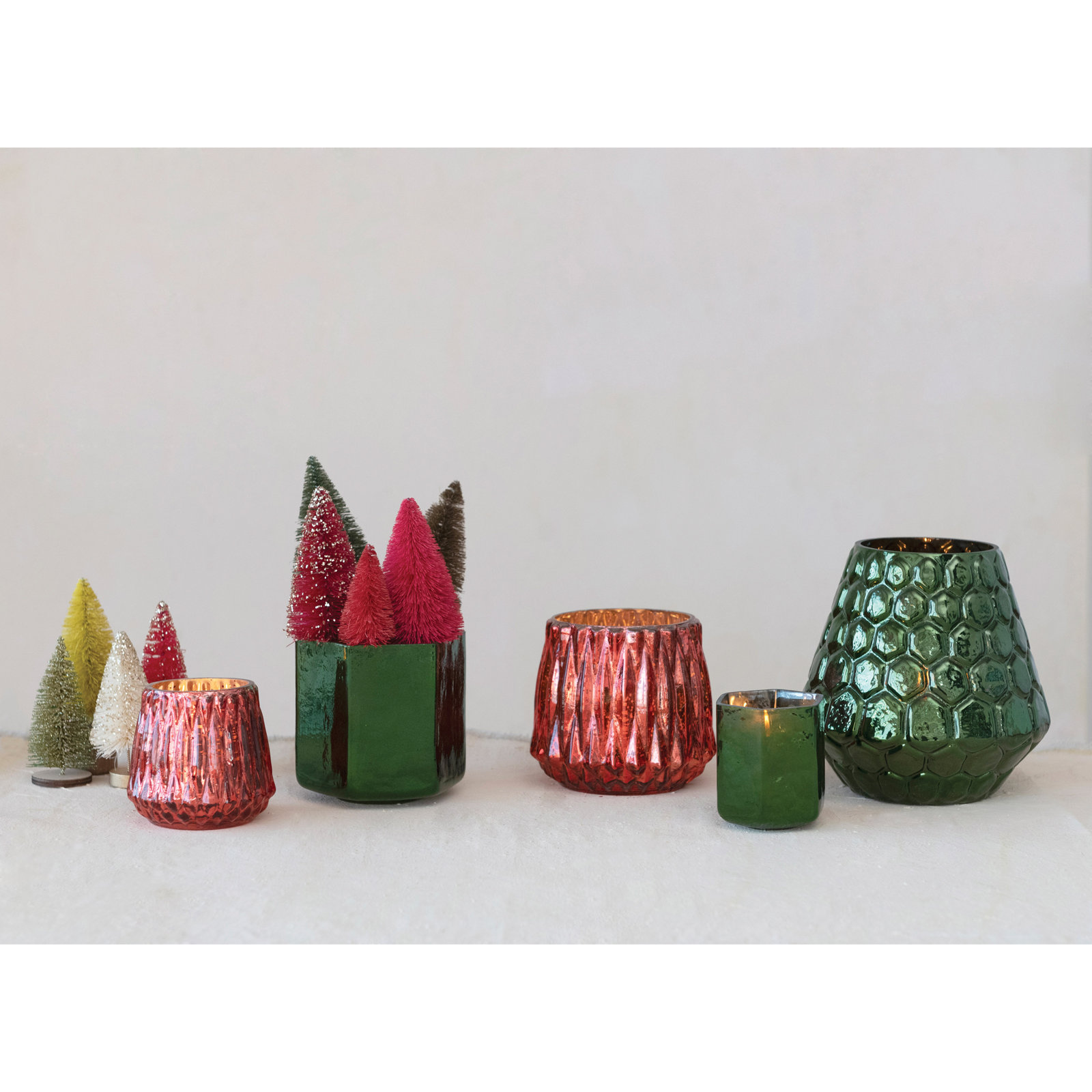 4'' H Mercury Glass Tabletop Votive Holder