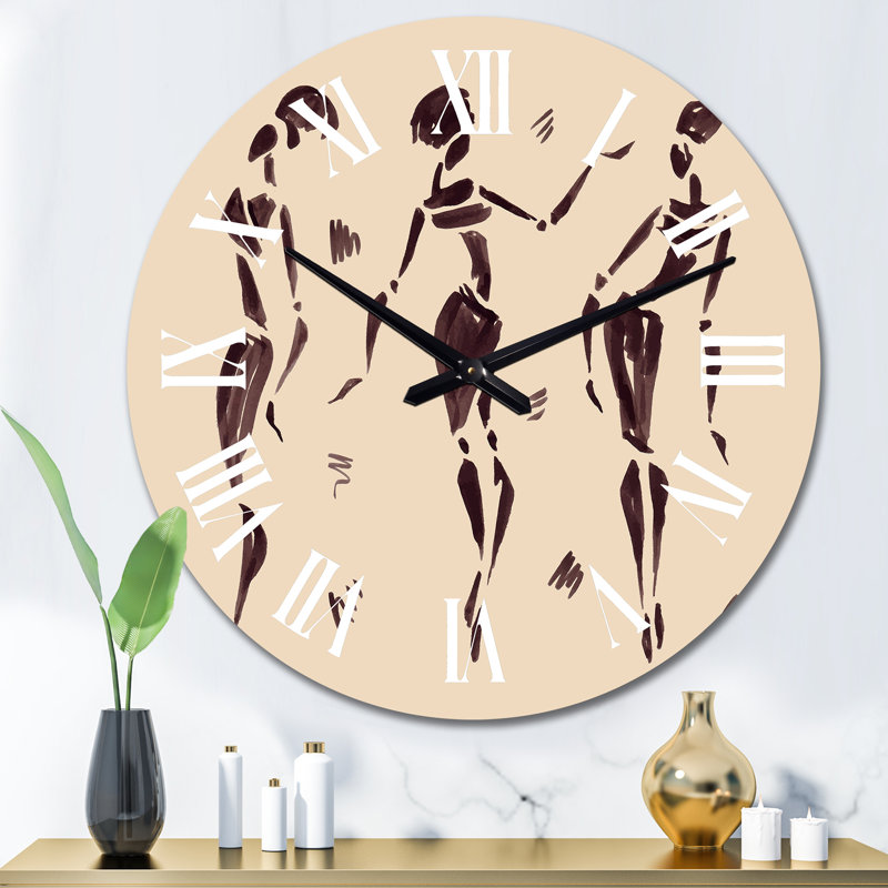 Abstract Abstract Dancers - Glam horloge murale, Moyen