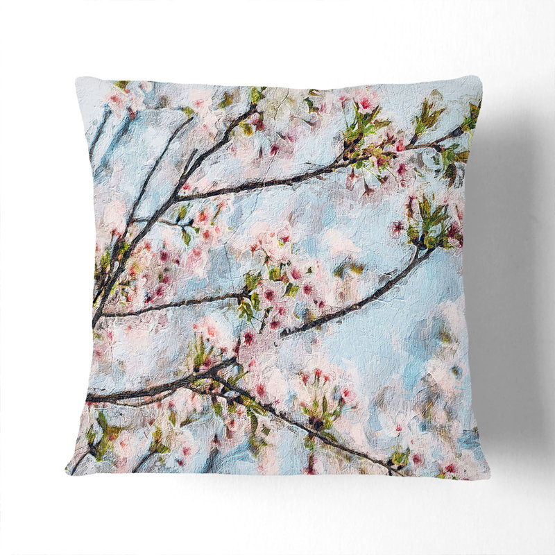 Floral Square Throw Cushion, White, 55cm H x 55cm W x 20cm D