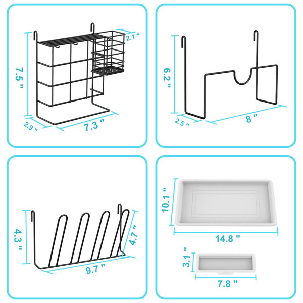 KINGRACK Dish Drying Rack,2-Tier Dish Rack and Drainboard Set with Utensil Holder, Cup Holder, Cutting Board Holder and Large Dish Drainer for Kitchen