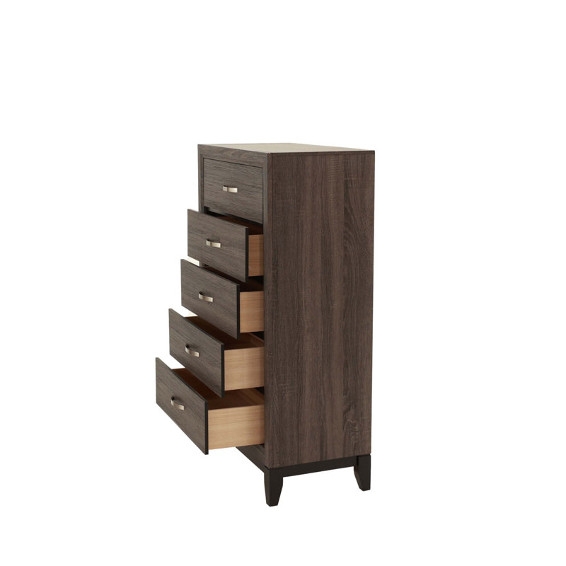Grande commode simple en chêne gris rustique