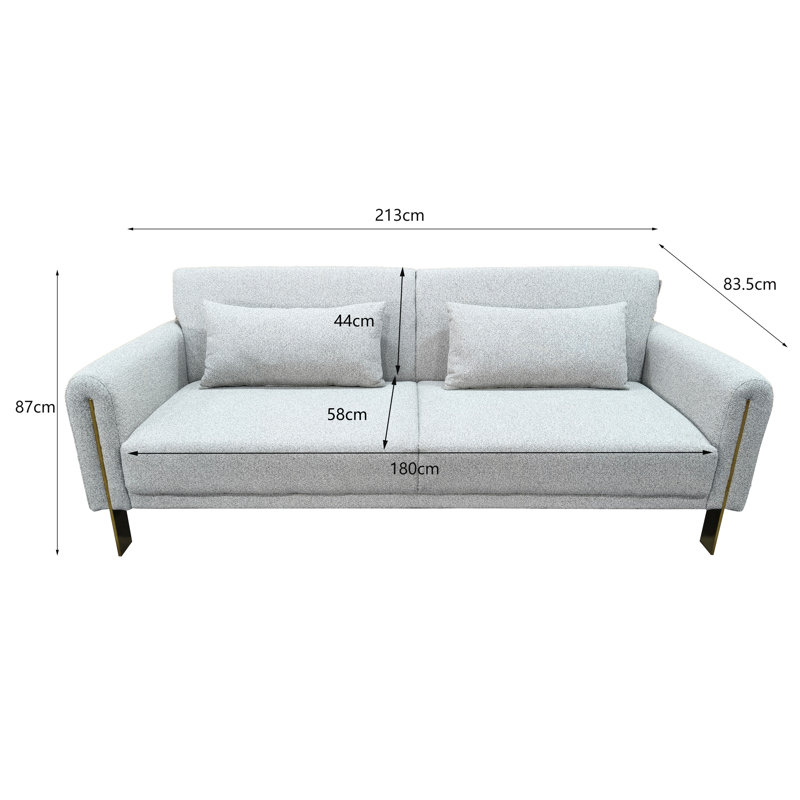 3 Seater Sofa Bed, Grey