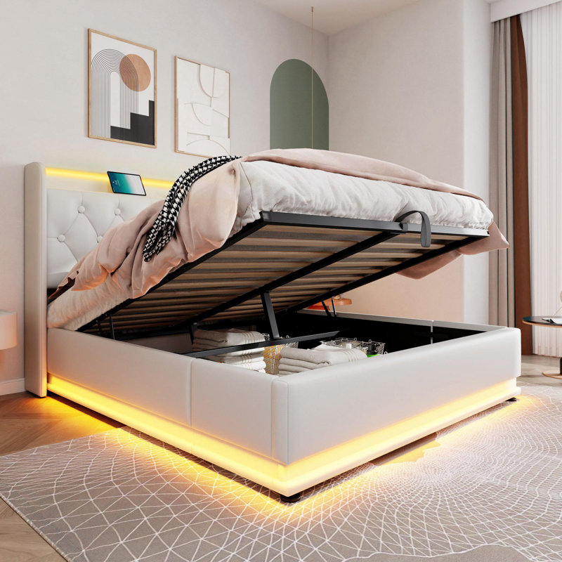 Upholstered Ottoman Storage Bed, 148 x 206cm