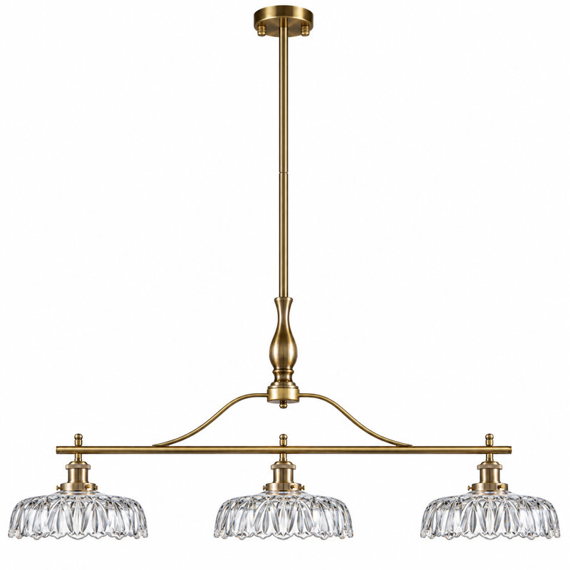 32-Inch 3-Light Iron Bronze Dining Room Chandelier With Adjustable Pendant Chain, No