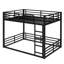 Lit superposé en métal, structure de lit superposé au-dessus du plancher double, lit superposé robuste pour enfants, adolescents, adultes, conception à bruit réduit, noir-561411398