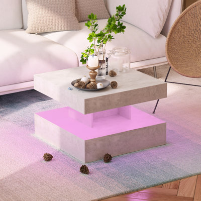 Table basse à DEL avec rangement