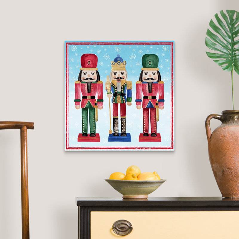 Three Nutcrackers II - reproduction d'art sur toile, H 30 po x l 30 po x P 1,25 po, Toile tendue