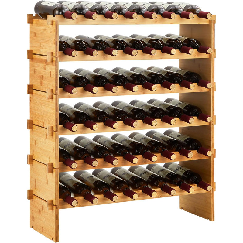 Porte-bouteilles de vin en bambou, H 33,86 po x l 29,92 po x P 10,24 po