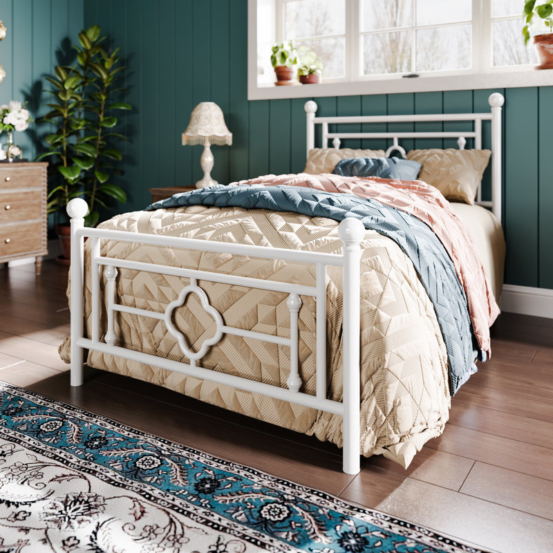 Erberto Platform Bed, White, Twin