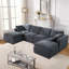 Accoudoirs carrés en chenille de 123,6 po Lisdoonvarna-351953180