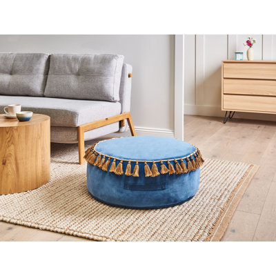 60cm Wide Round Solid Colour Pouffe Ottoman