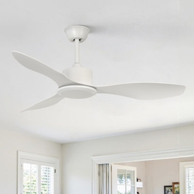 Ventilateur de plafond de chambre à coucher 48 po sans éclairage avec moteur à courant continu réversible 6 vitesses Karlena