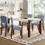 5-Piece Modern Dining Furniture Set, 4-Person Space-Saving Dinette for Kitchen, 46" Faux Marble Style Table and 4 Upholstered Chairs with Solid Rubberwood Legs