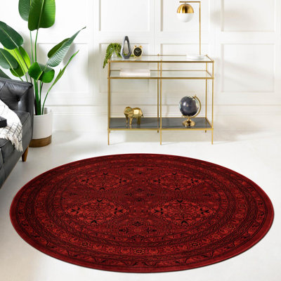 Amro Oriental Deep Red Area Rug