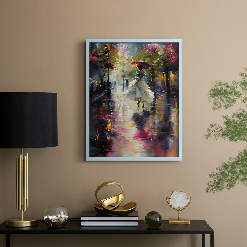 «WOMEN Series Dccci», reproduction encadrée - bois massif, H 30 po x l 24 po, Bleu