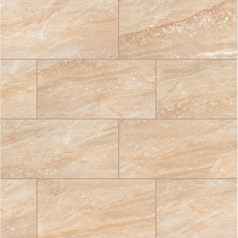 Carrelage mural en porcelaine polie aspect pierre 12 po x 24 po Azira, Aurume