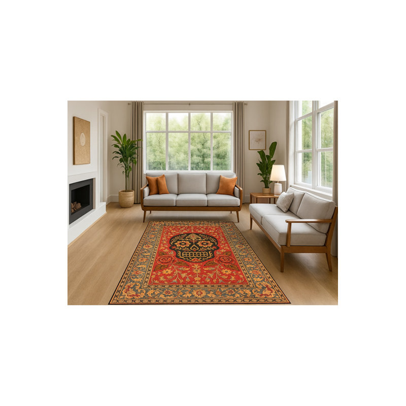 Tapis vert lavable Mosso, 3'11" x 5'11"
