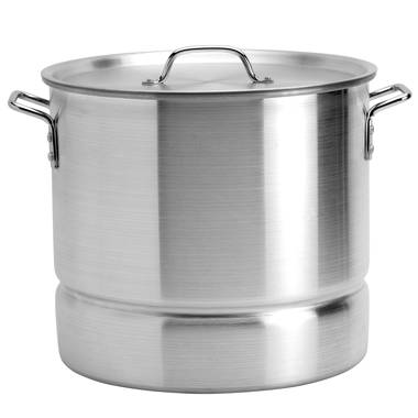 Bene Casa Stainless-Steel Stock Pot w/ lid, 8-quart capacity, reinforc