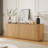 Sideboard Storage Cabinet TV Stand With Wave Pattern Buffet Cabinet Wooden Vertical Striped Cabinet For Kitchen/Bedroom/Entryway, 64''W X 15''D X 24''H.-1279400806