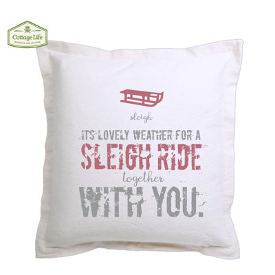 Housse et insert de coussin carré en coton Sleigh Ride