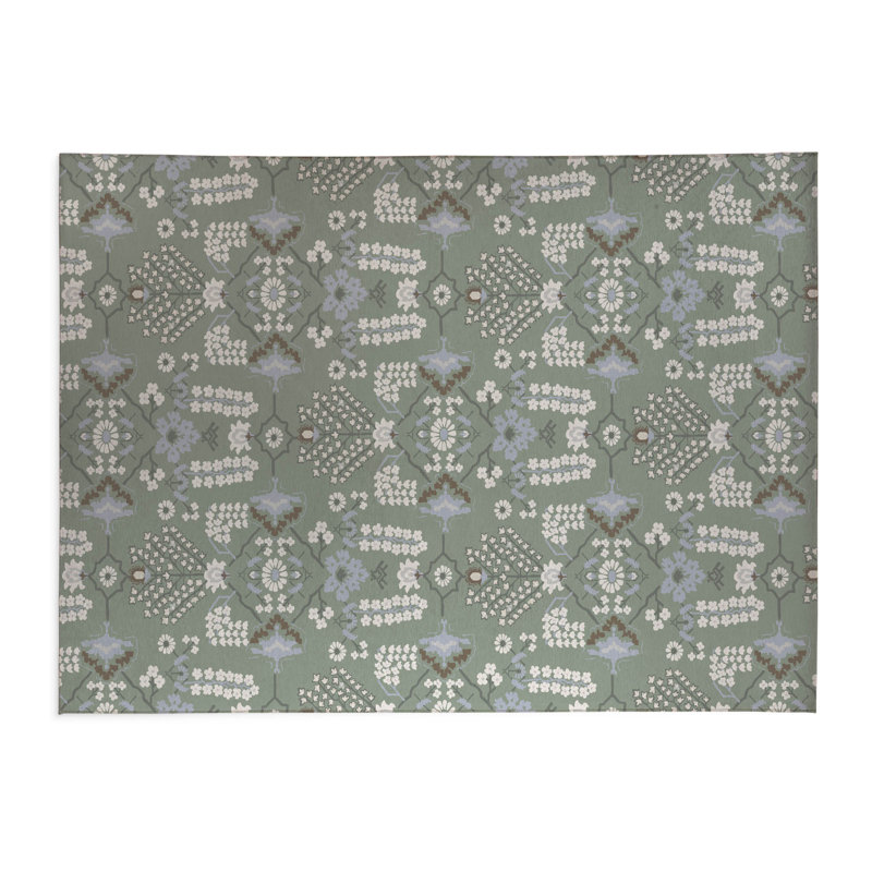 Tapis de cuisine à profil bas Zoey, Sauge, Rectangle 4pi x 6 pi