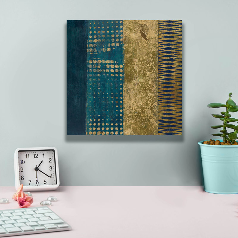  «Juxtapose 3 Metallic» par Cheryl Warrick, art mural sur toile, 12 po x 12 po