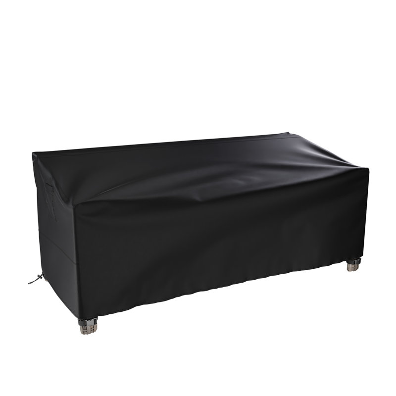Weatherproof Patio Sofa Cover with Breathable, Durable Water-Resistant PVC Protection, Adjustable Elastic Hem, Click-Close Straps and Air Holes