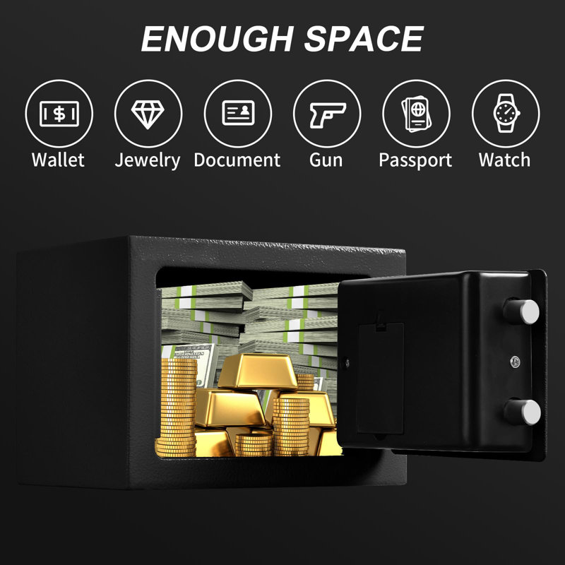 Black Solid Steel Electronic Digital Security Safe Box