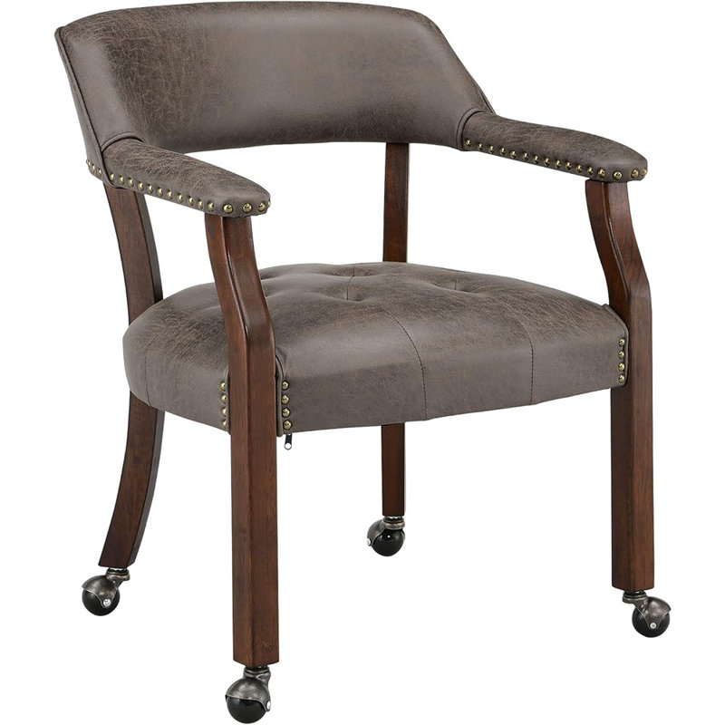 Grandes chaises de salle à manger avec roulettes et accoudoirs, ...